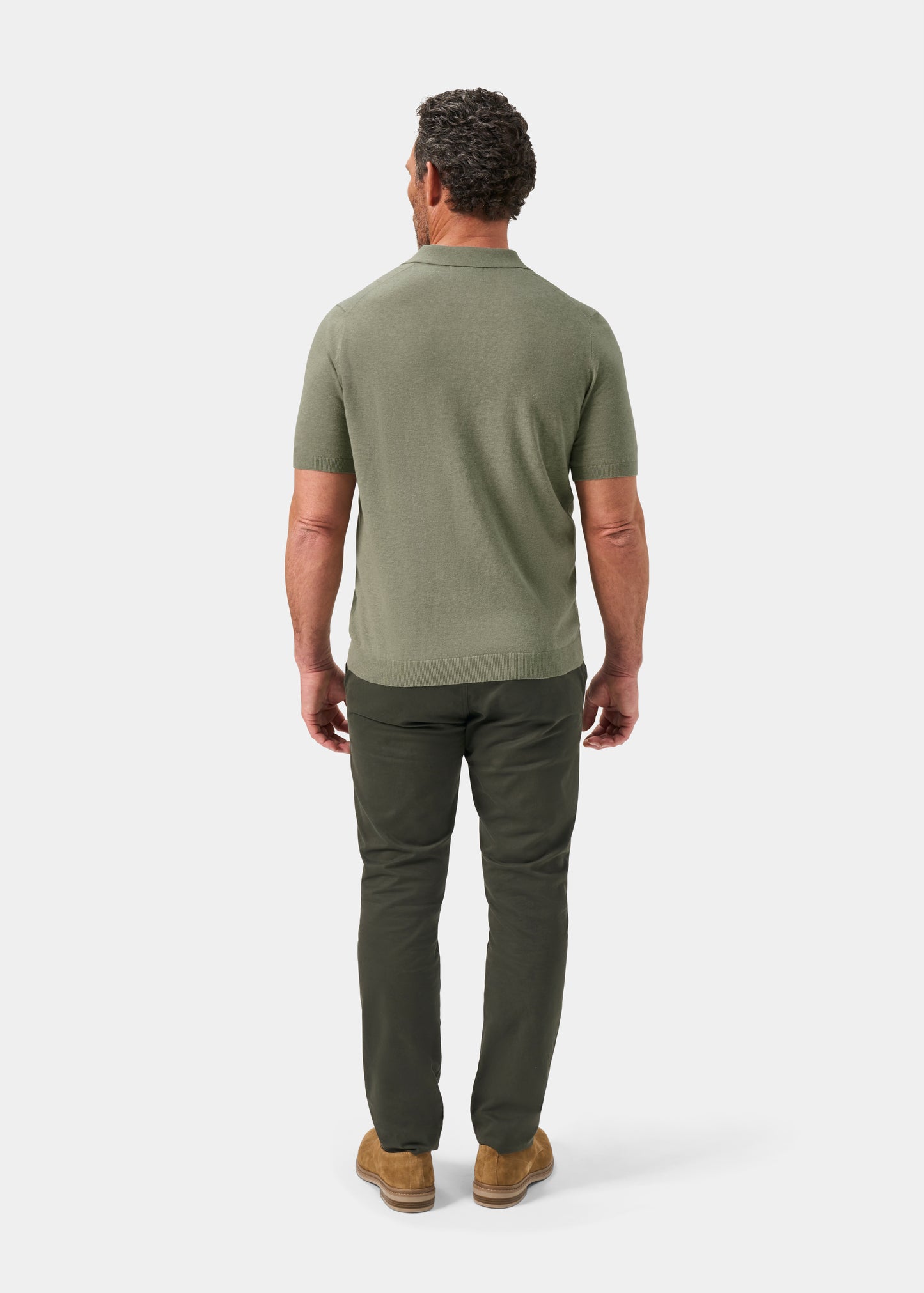 Men's Cotton Short Sleeve Jumper in Green