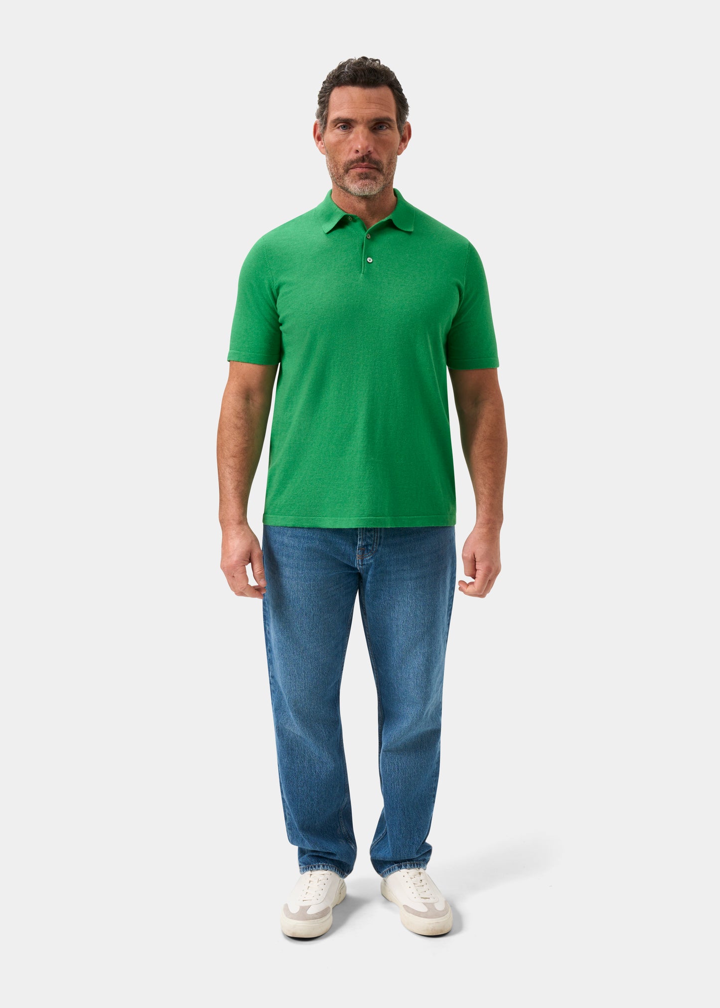 Men's Cotton Polo Shirt in Bright Green
