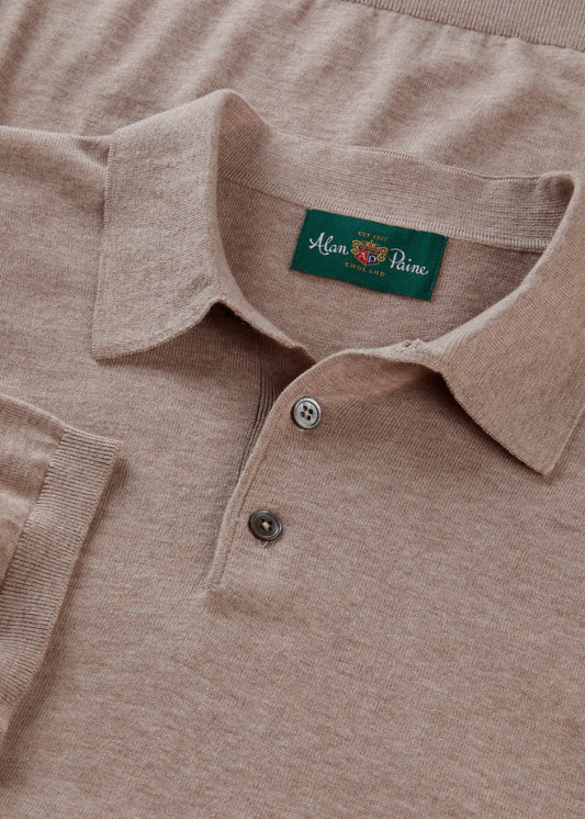 Men's Cotton Polo Shirt in Brown