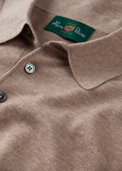 Men's Cotton Polo Shirt in Brown