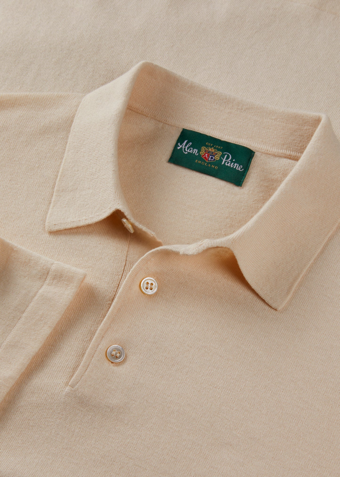 Men's Cotton Polo Shirt in Cream