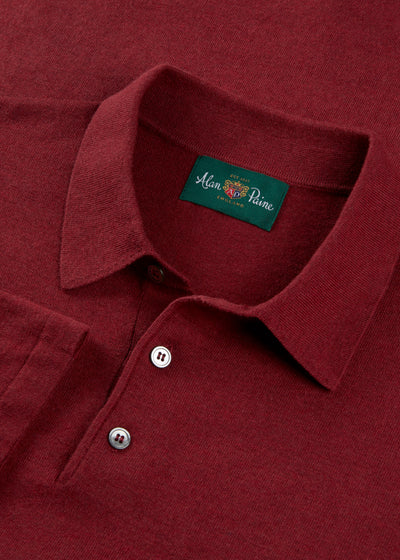 Men's Cotton Polo Shirt in Dark Red