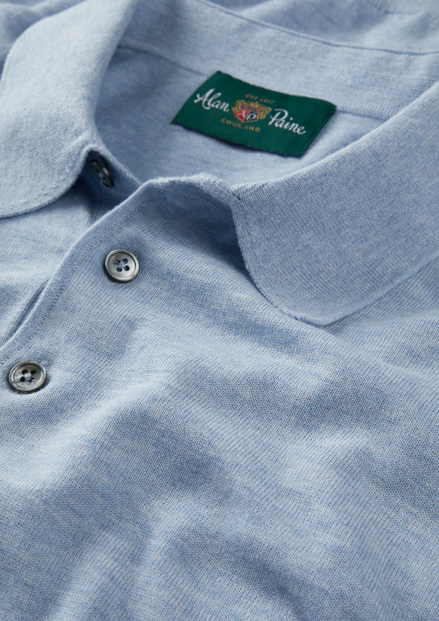 Men's Cotton Polo Shirt in Light Blue