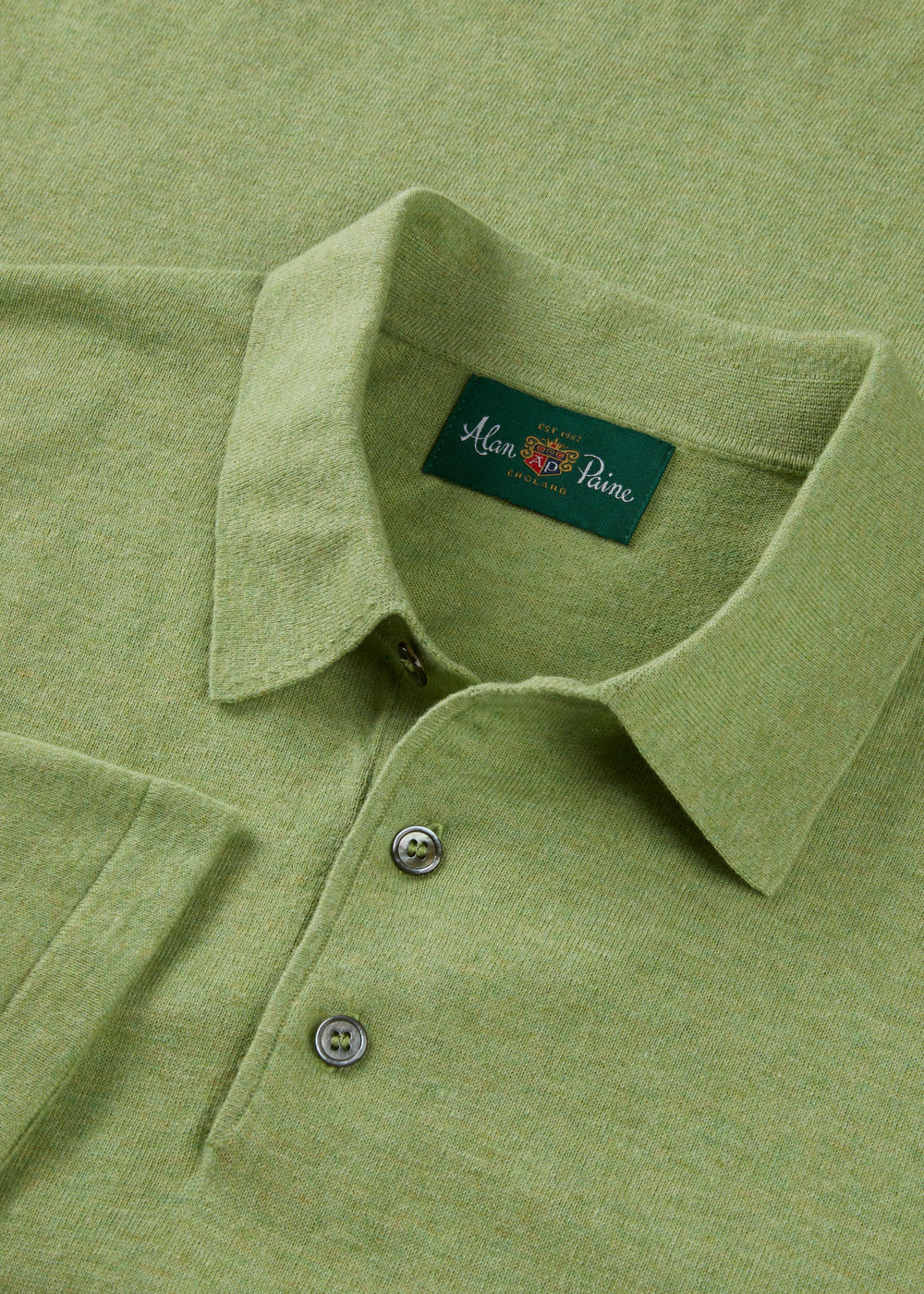 Men's Cotton Polo Shirt in Light Green