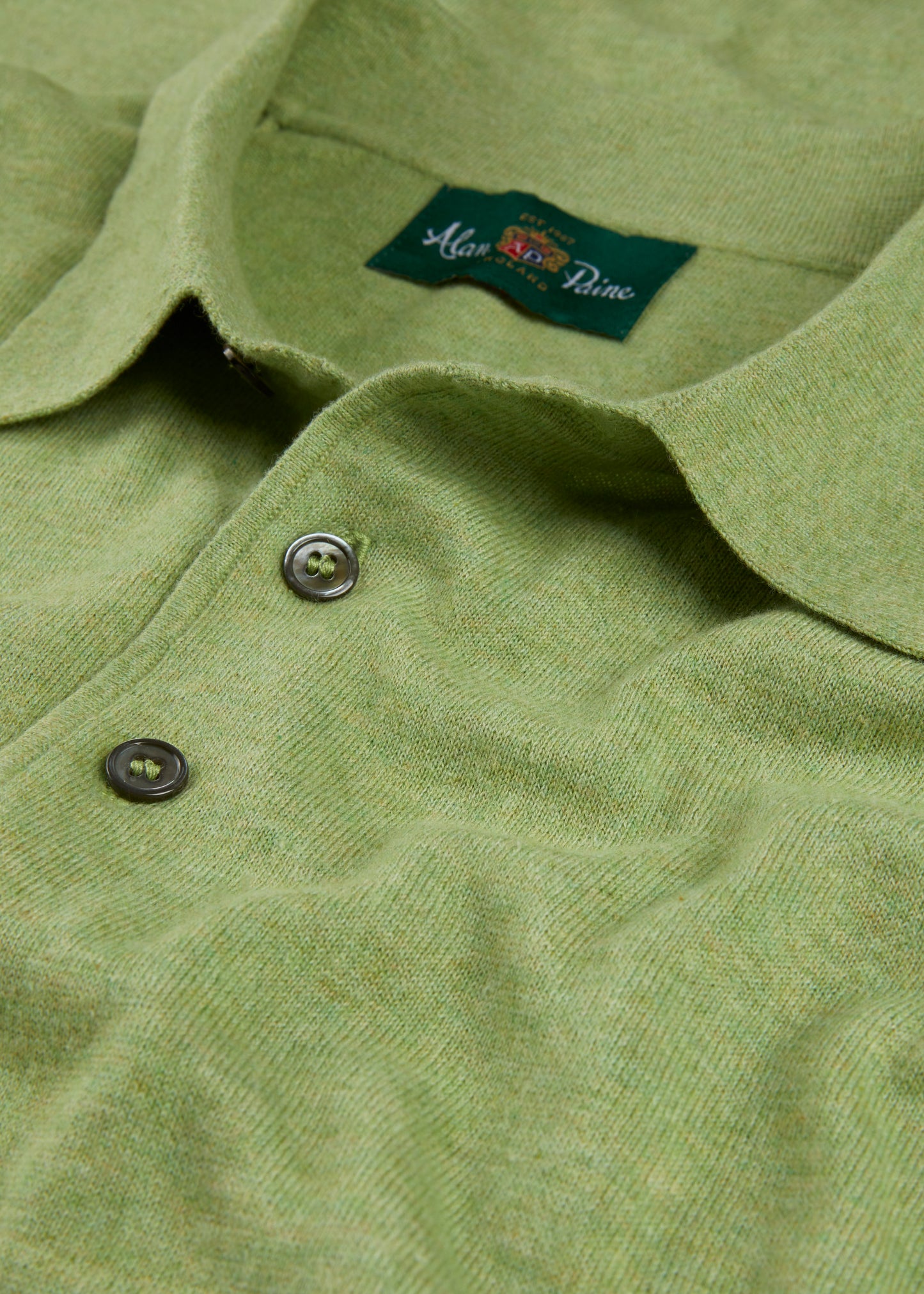 Men's Cotton Polo Shirt in Light Green