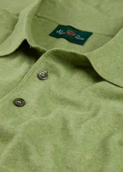 Men's Cotton Polo Shirt in Light Green