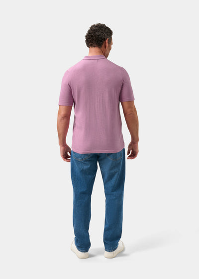 Men's Cotton Polo Shirt in Light Purple