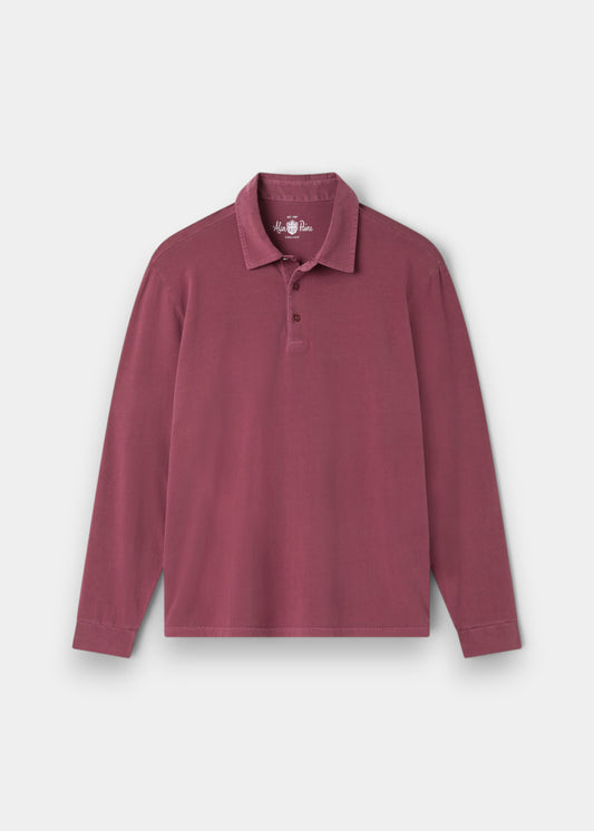Storwood Long Sleeve Polo Shirt In Claret