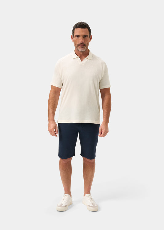 Men's Cotton Open Collar Polo Shirt in White