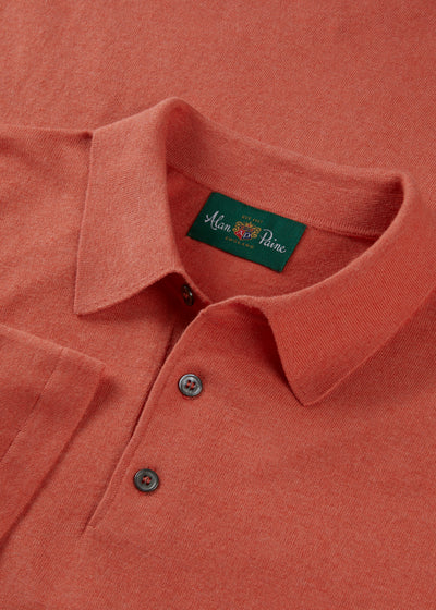 Men's Luxury Cotton Polo Shirt In Coral