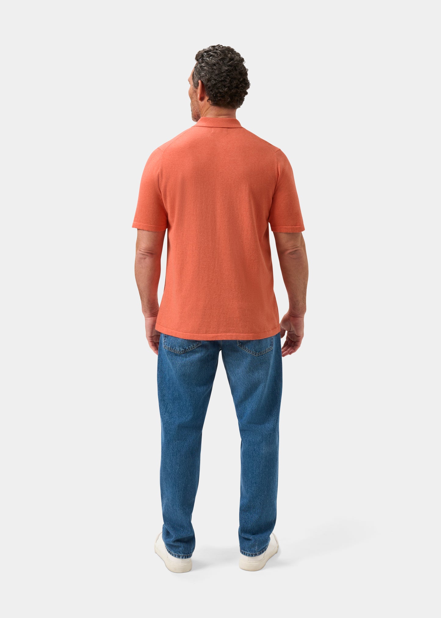 Men's Cotton Polo Shirt in Coral