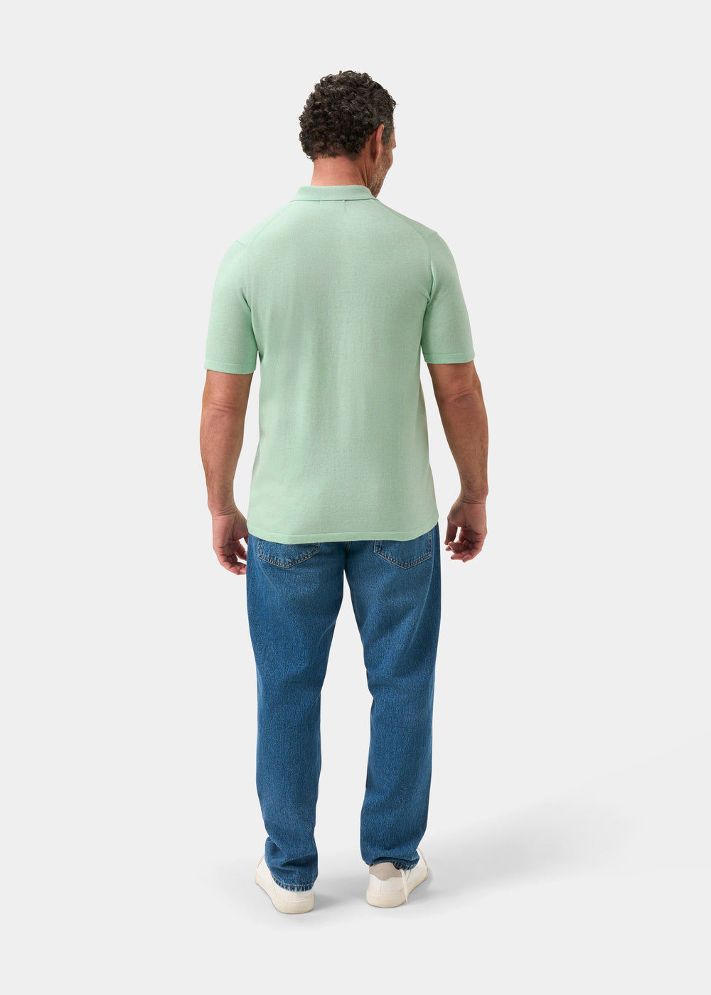 Men's Cotton Polo Shirt in Pale Green
