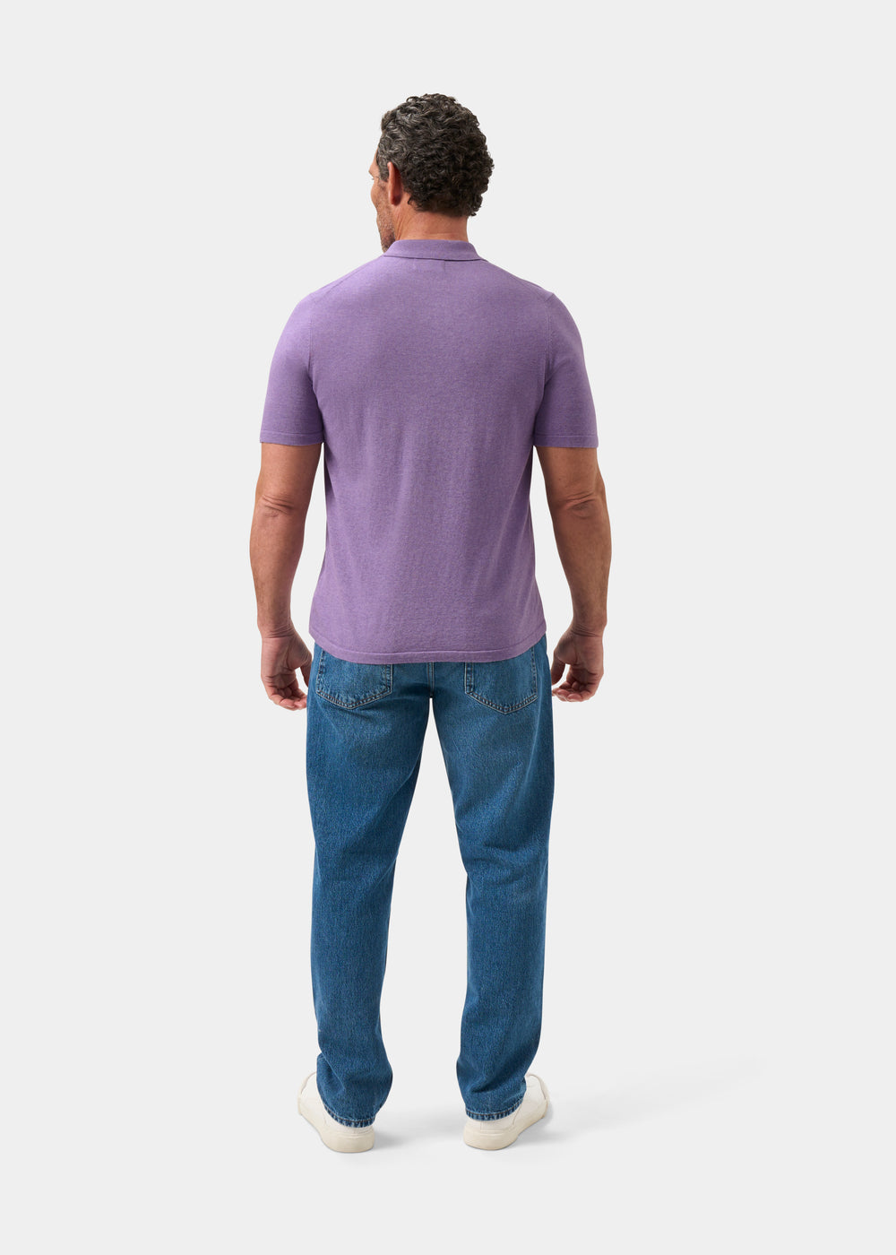 Men's Cotton Polo Shirt in Pale Purple