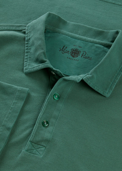 Men's Pique Cotton Polo Shirt in Green