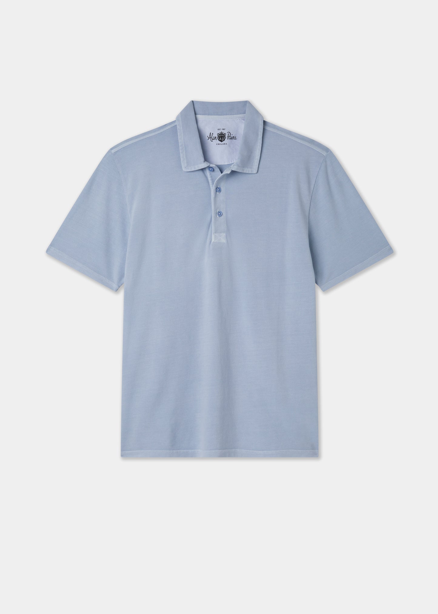 Men's Pique Cotton Polo Shirt in Light Blue