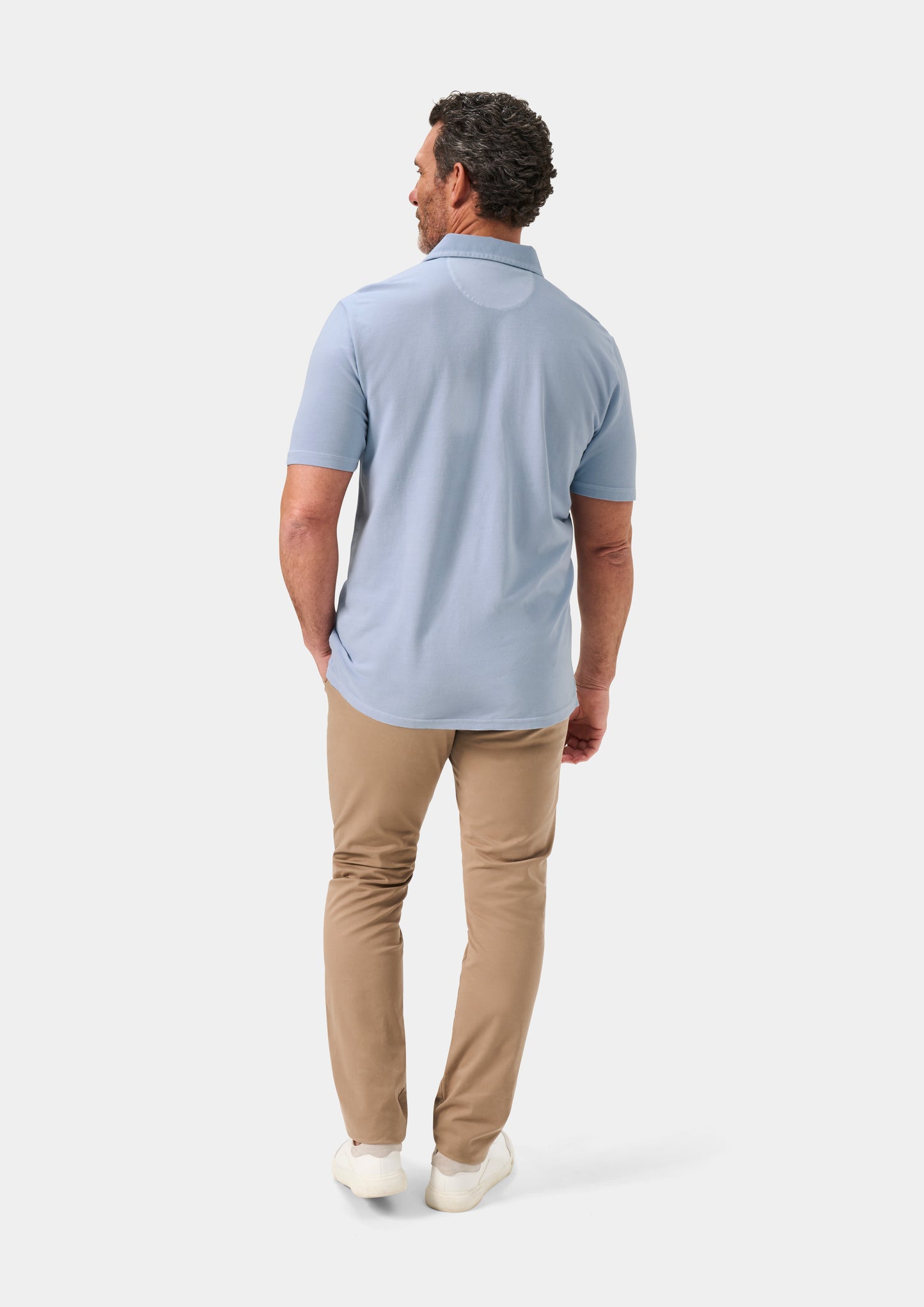 Weymouth Washed Effect Polo Shirt In Light Blue