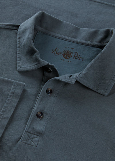 Men's Pique Cotton Polo Shirt in Navy