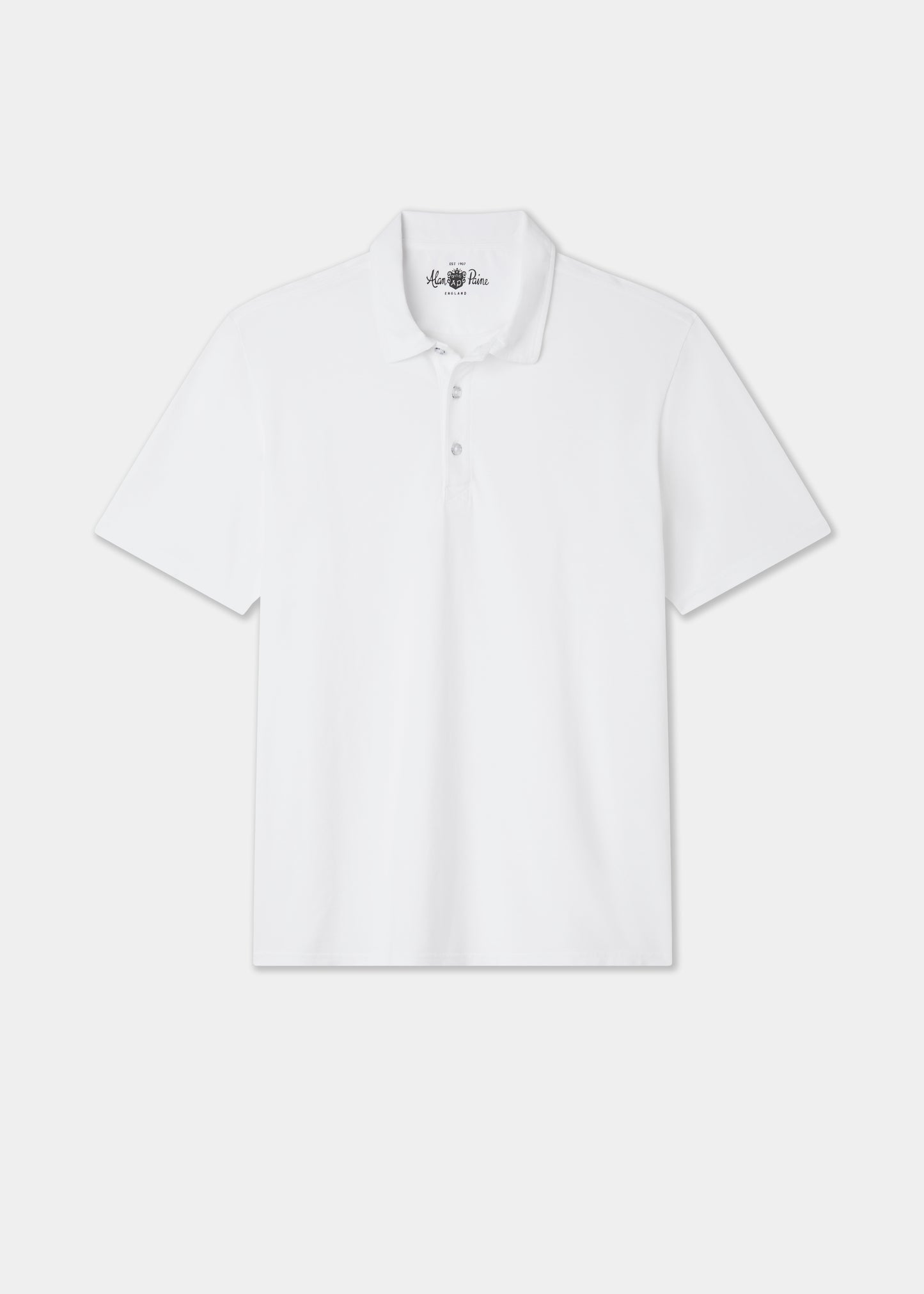 Men's Pique Cotton Polo Shirt in White
