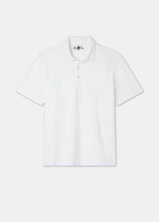 Men's Pique Cotton Polo Shirt in White