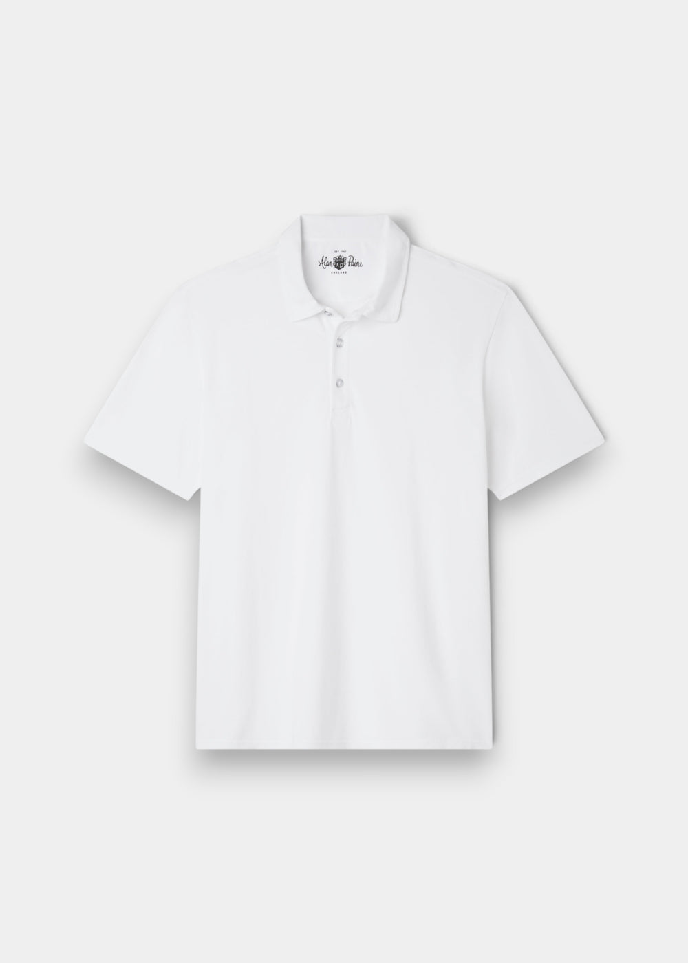 Weymouth Pure Cotton Washed Effect Polo Shirt In White - Regular Fit