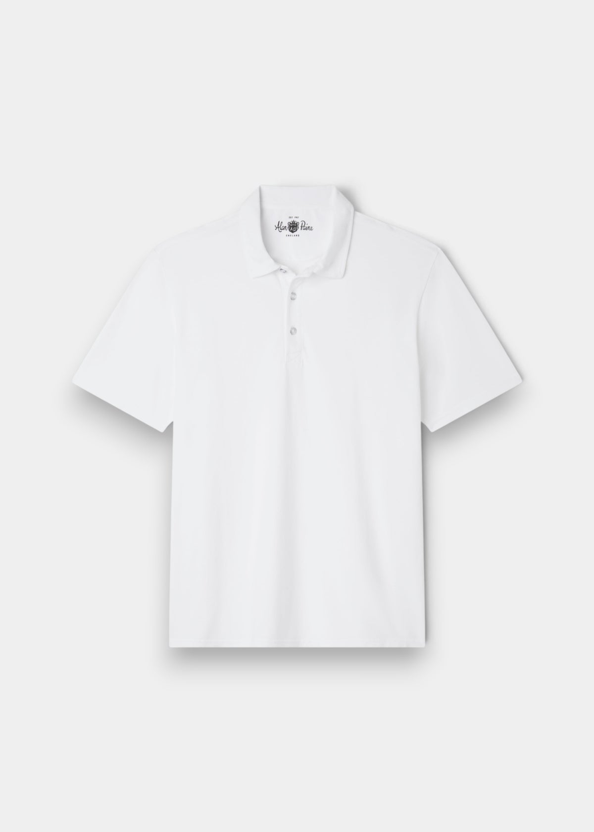 Weymouth Pure Cotton Washed Effect Polo Shirt In White - Regular Fit