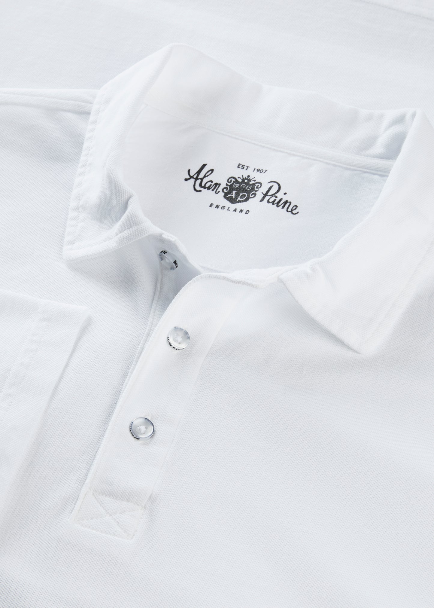 Men's Pique Cotton Polo Shirt in White