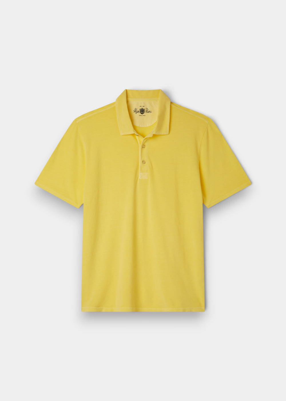 Weymouth Pure Cotton Washed Effect Polo Shirt In Lemon - Regular Fit