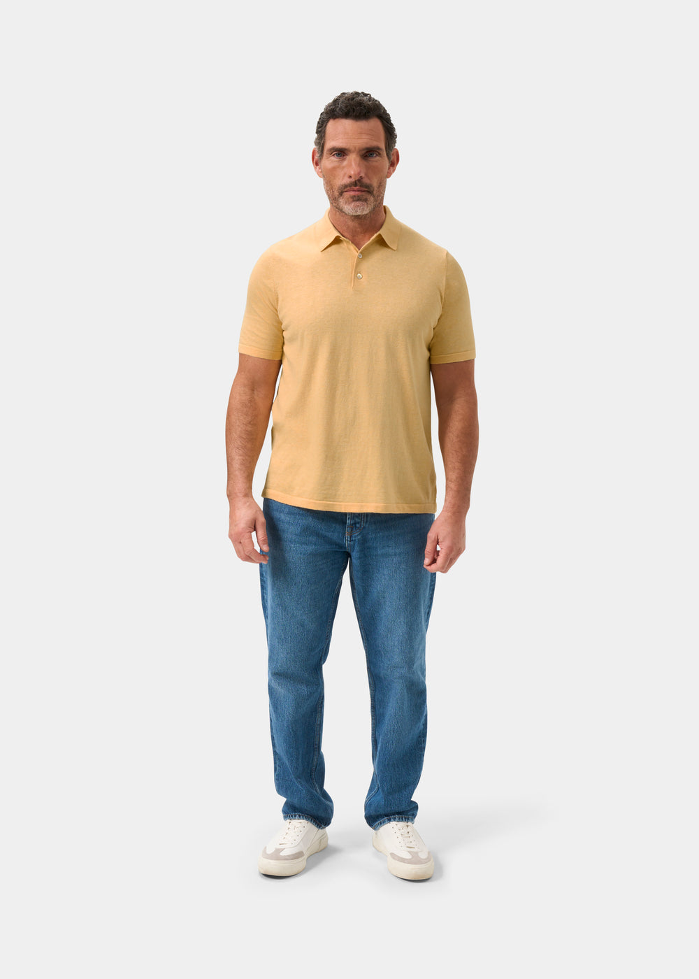 Men's Cotton Polo Shirt in Yellow