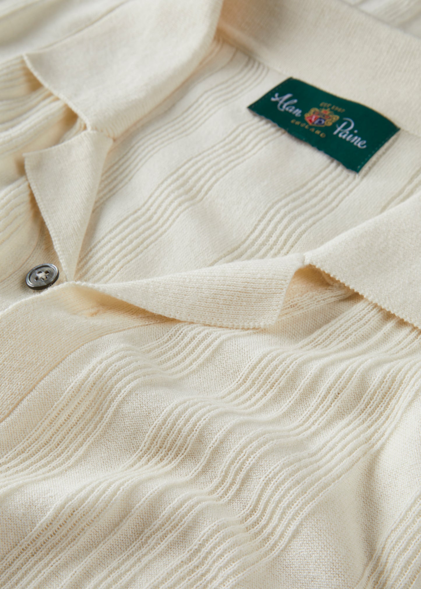 Men's Cotton Revere Collar Shirt in White