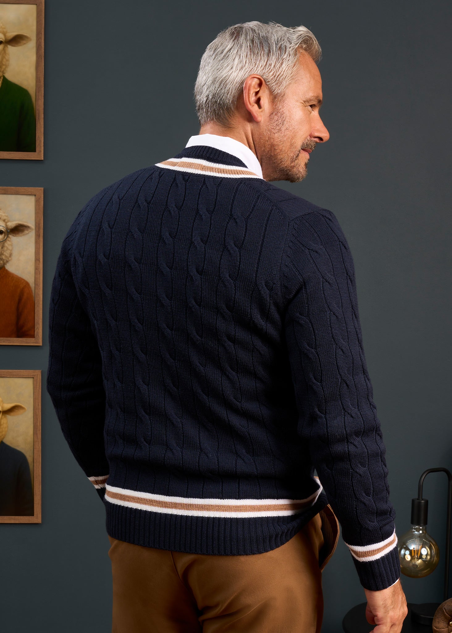 Mens-Cricket-Jumper-Navy-Glod-Trim