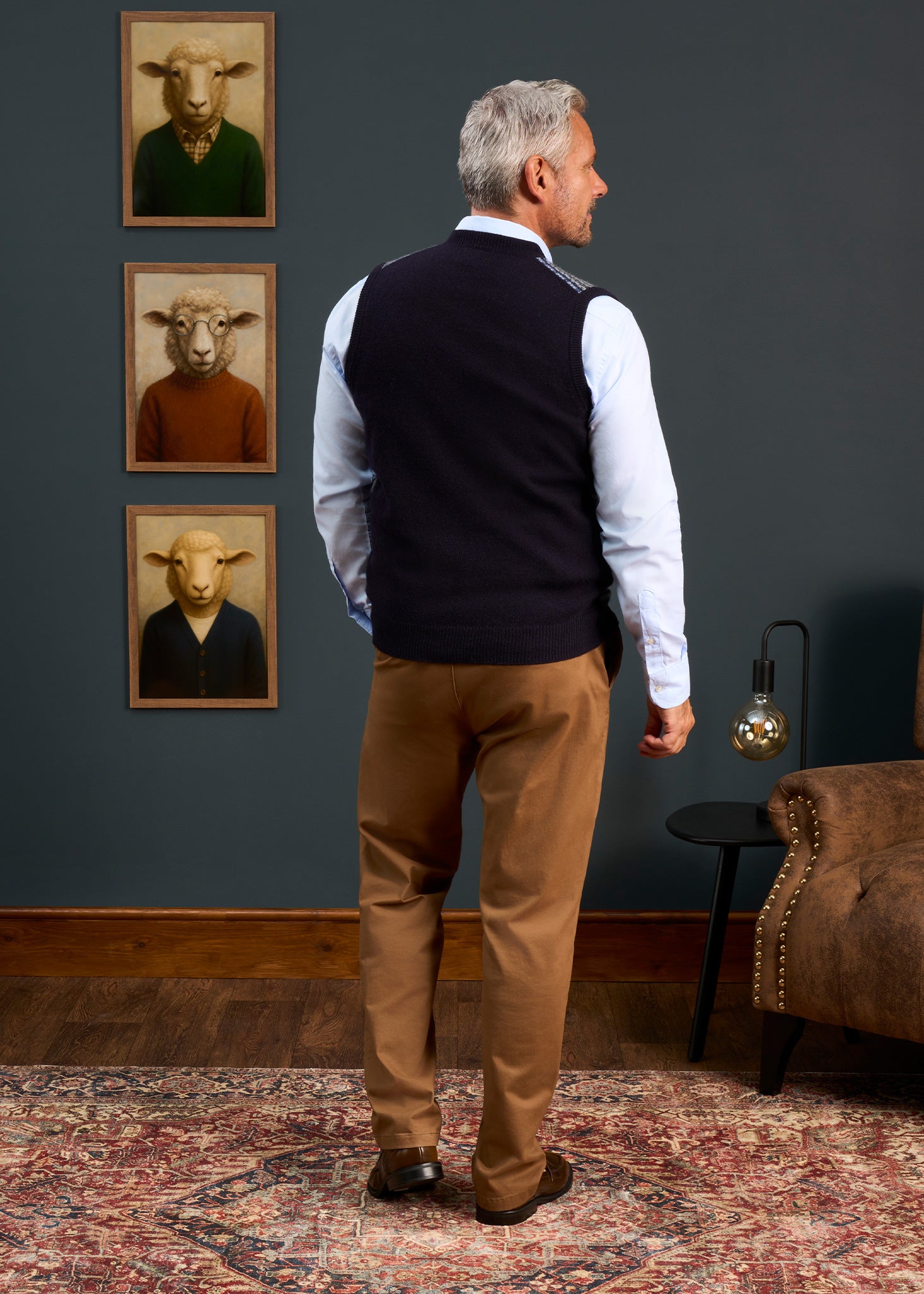 Mens-Fairisle-Slipover-Navy