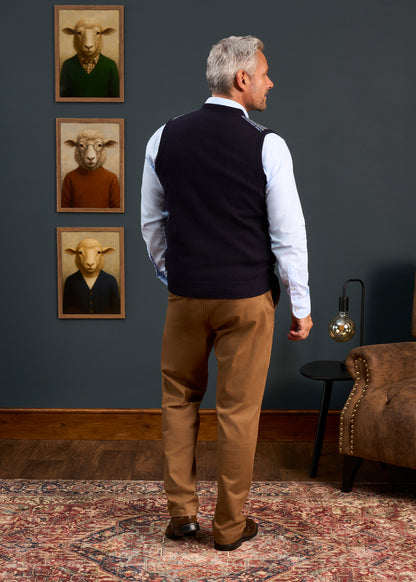 Mens-Fairisle-Slipover-Navy