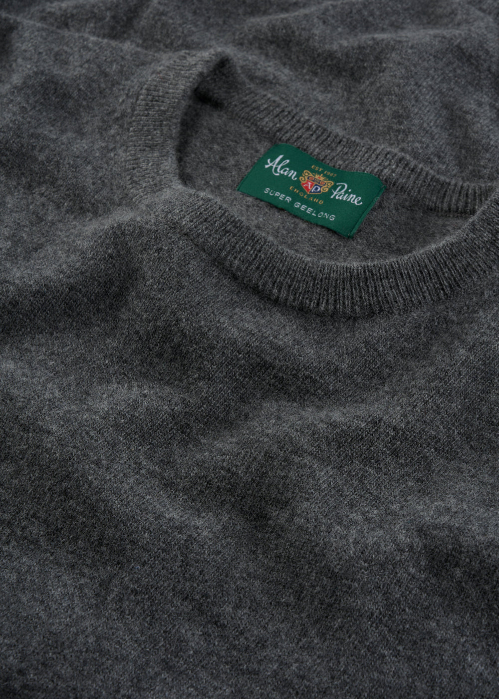Men's Geelong Wool Crew Neck Jumper in Derby