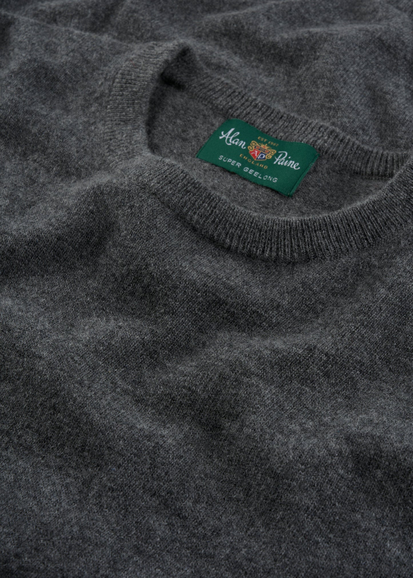 Men's Geelong Wool Crew Neck Jumper in Derby