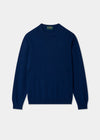 Men's Geelong Wool Crew Neck Jumper in Indigo