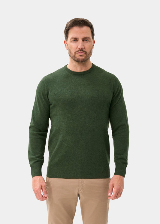 Men's Geelong Wool Crew Neck Jumper in Rosemary