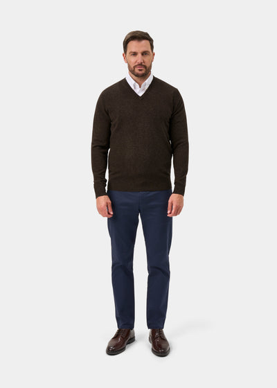 Albury Geelong Wool Jumper in Cocoa - Regular Fit