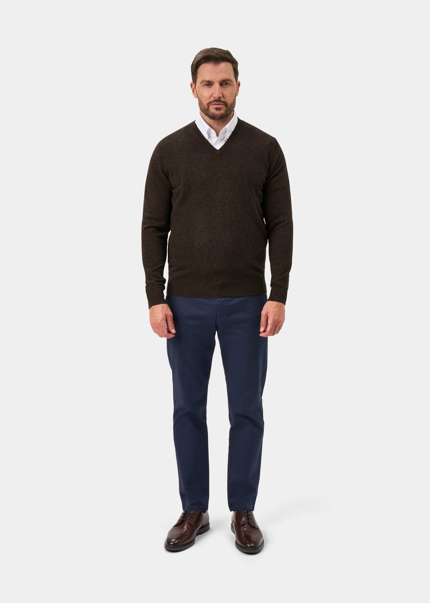 Albury Geelong Wool Jumper in Cocoa - Regular Fit