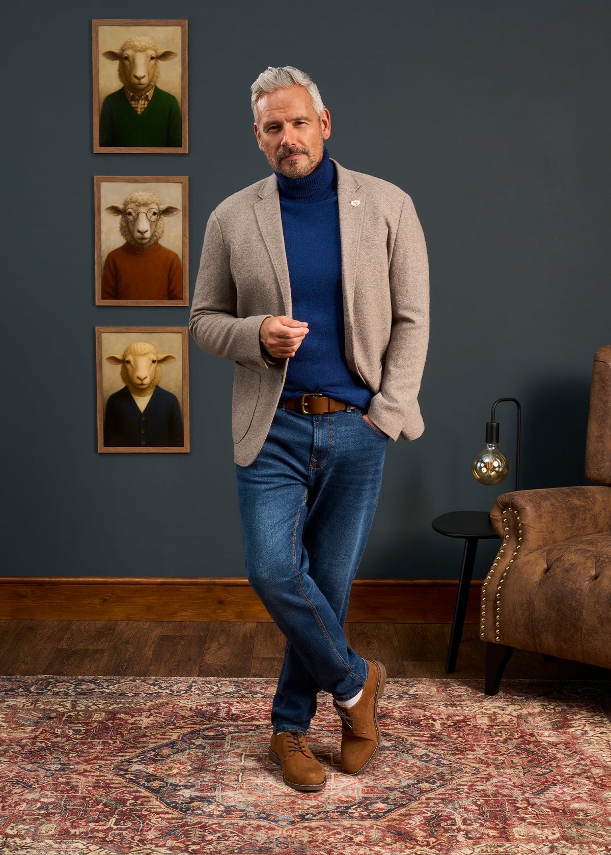 Mens-Knitted-Blazer-Cream