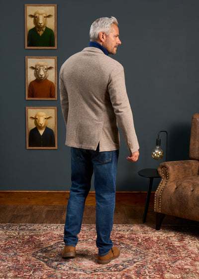 Mens-Knitted-Blazer-Cream