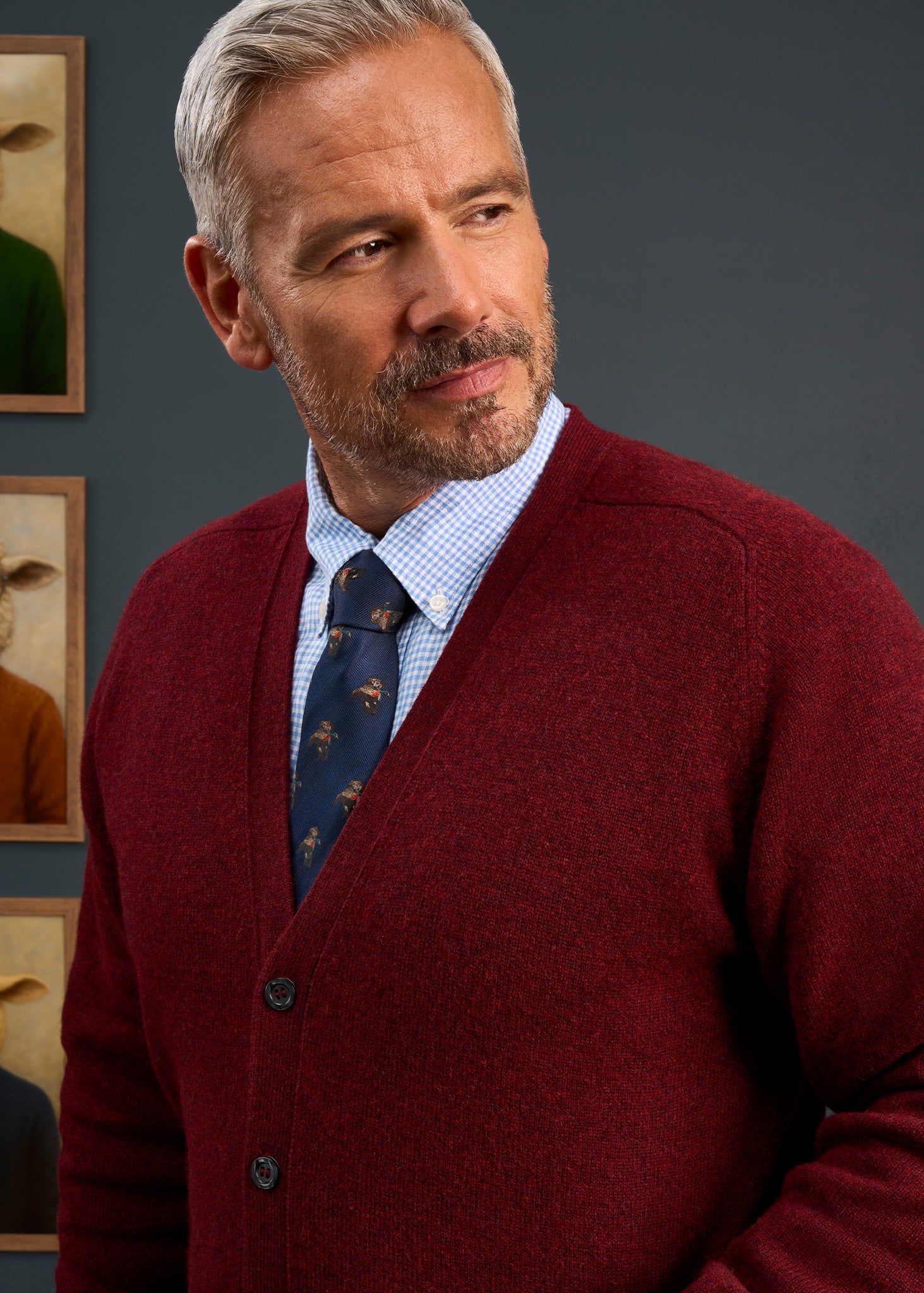 Mens-Lambswool-Cardigan-Bordeaux