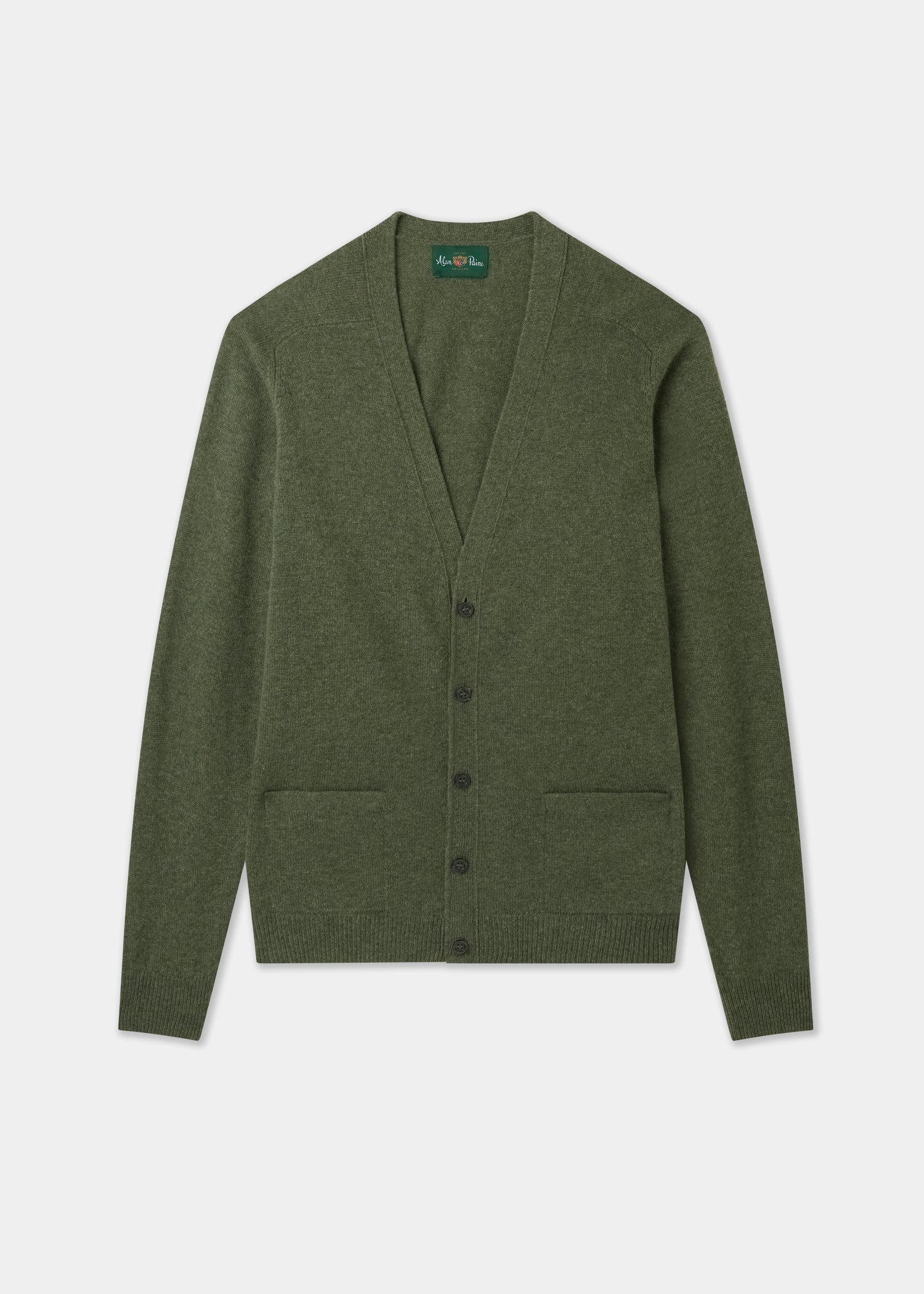 Men's Lambswool Vee Neck Cardigan Jumper in Landscape