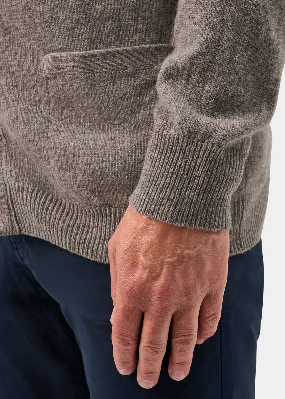 Cornwall Lambswool Cardigan in Vole - Classic Fit