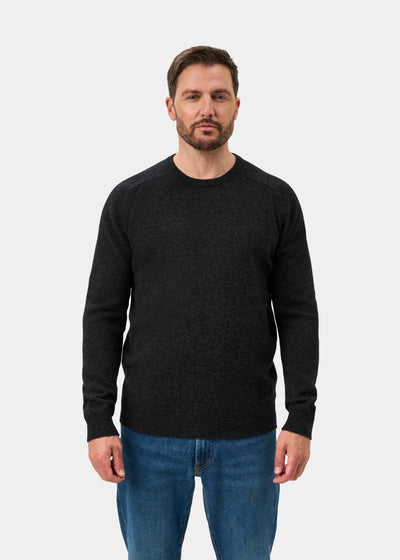 Lenzie Men's  Lambswool Jumper In Charcoal - Regular Fit