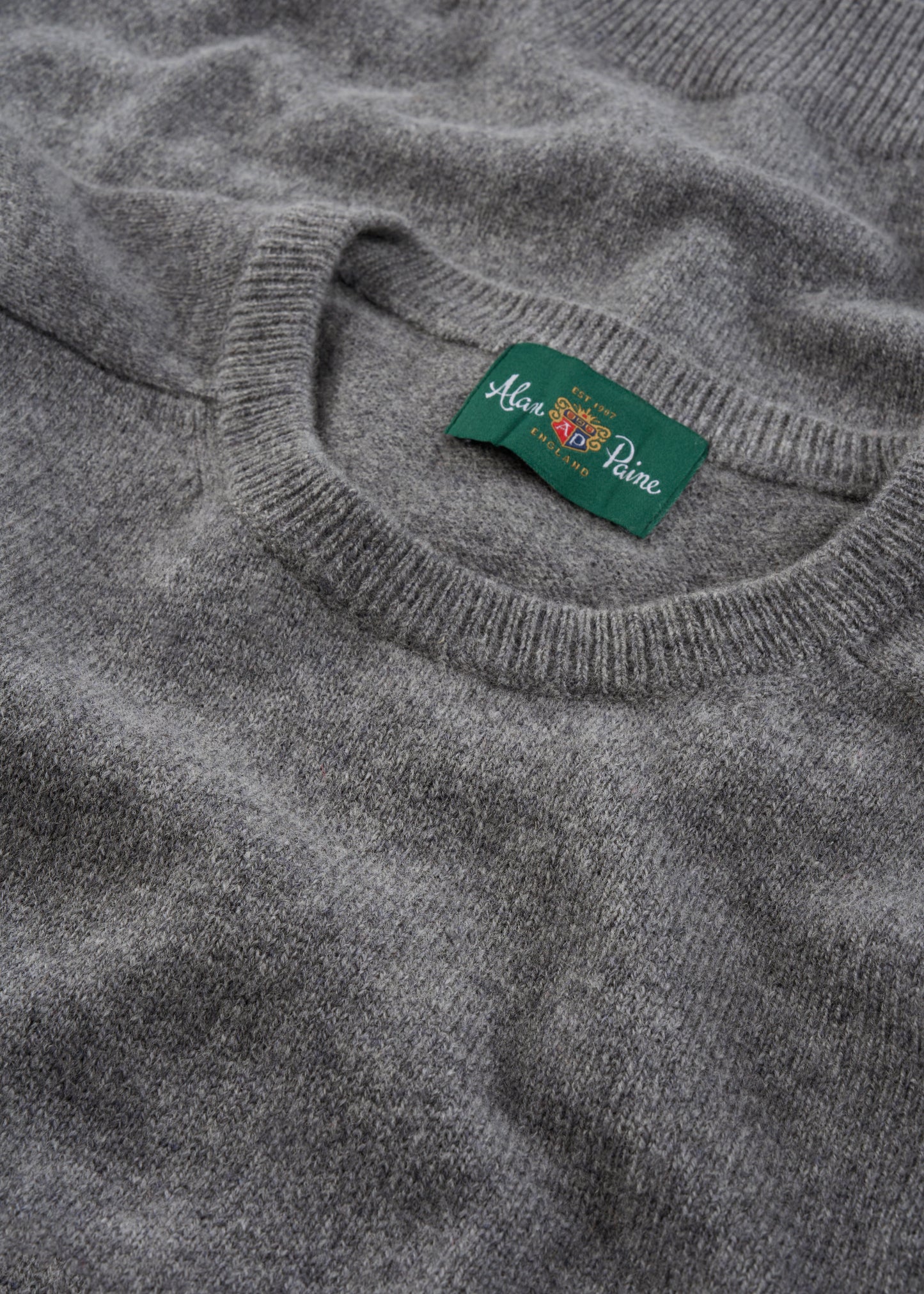 Men's Lambswool Crew Neck Jumper in Grey Mix