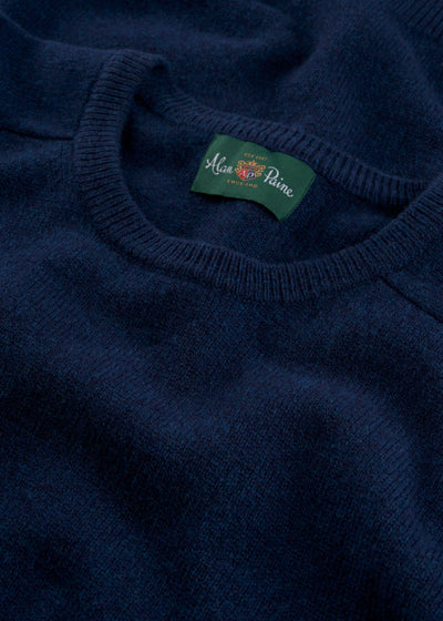 Men's Lambswool Crew Neck Jumper in Indigo