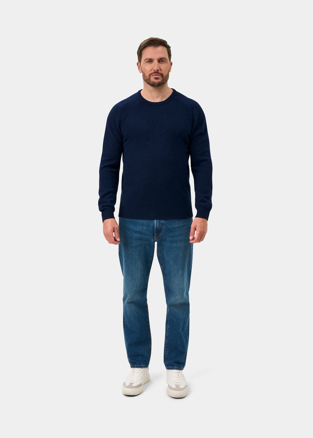 Lenzie Lambswool Crew Neck Jumper In Indigo - Regular Fit
