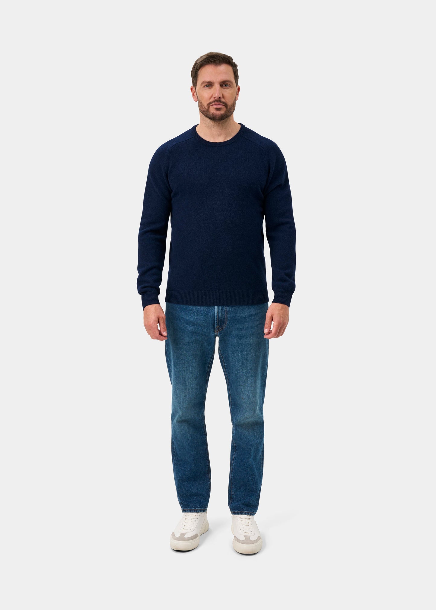 Lenzie Lambswool Crew Neck Jumper In Indigo - Regular Fit