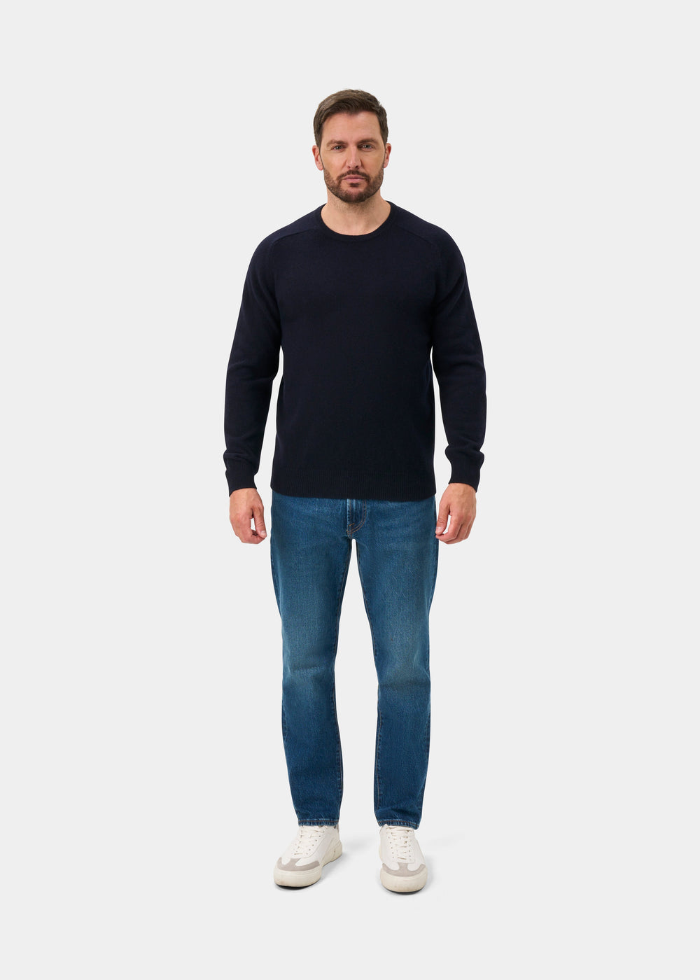 Lenzie Lambswool Crew Neck Jumper In Navy Jumper - Regular Fit