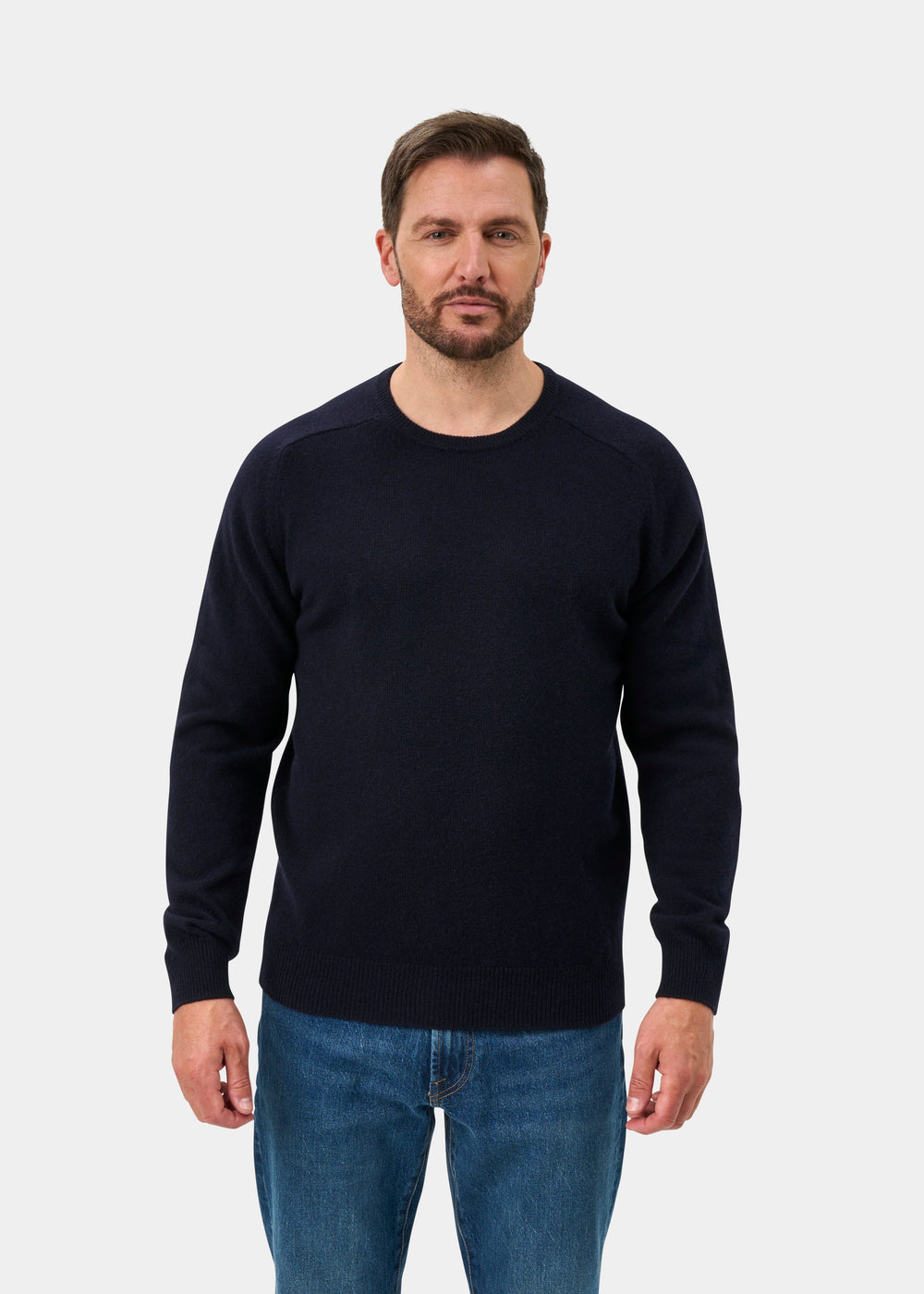 Lenzie Lambswool Crew Neck Jumper In Navy Jumper - Regular Fit